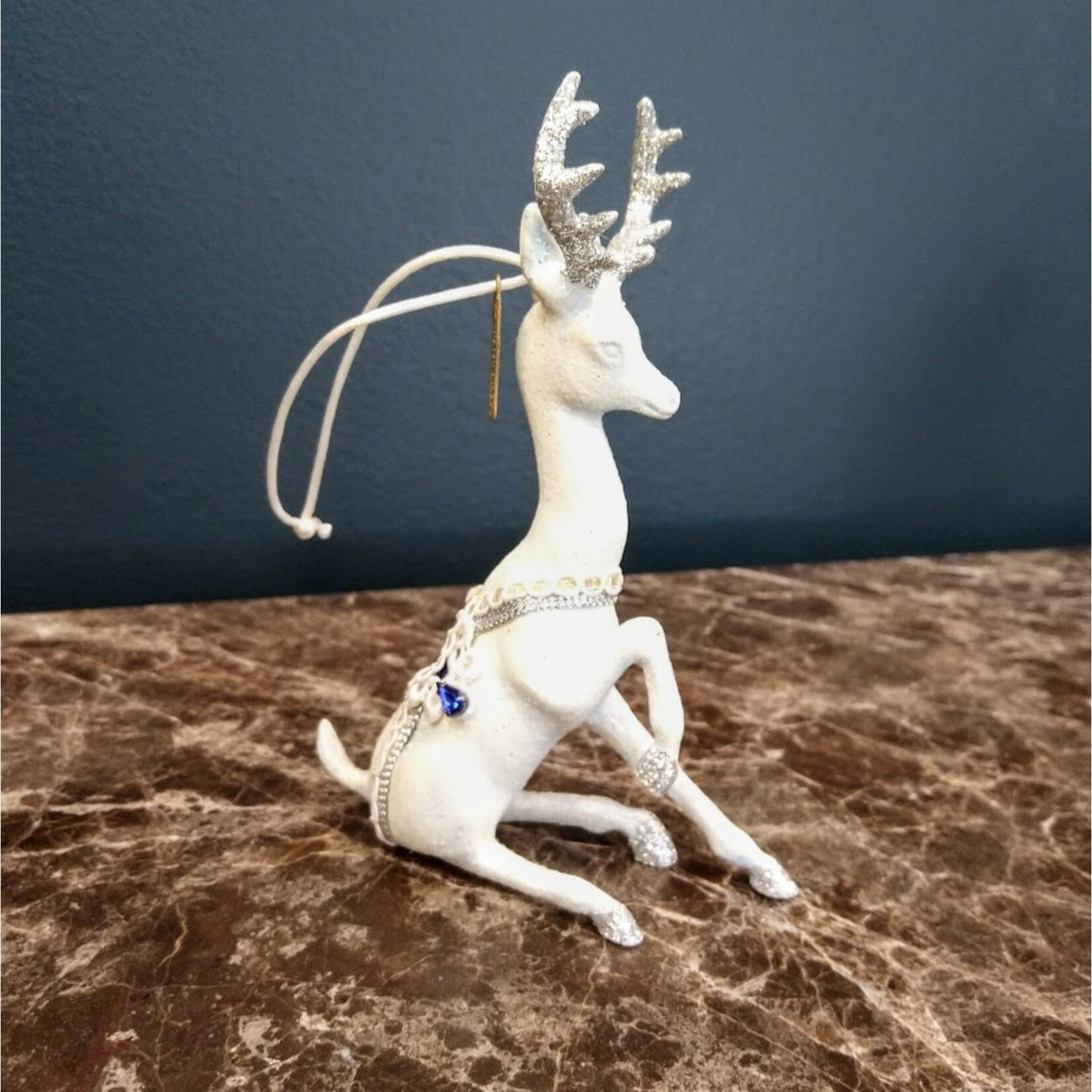 Katherine's Collection Azure Light Blue Reindeer Ornament