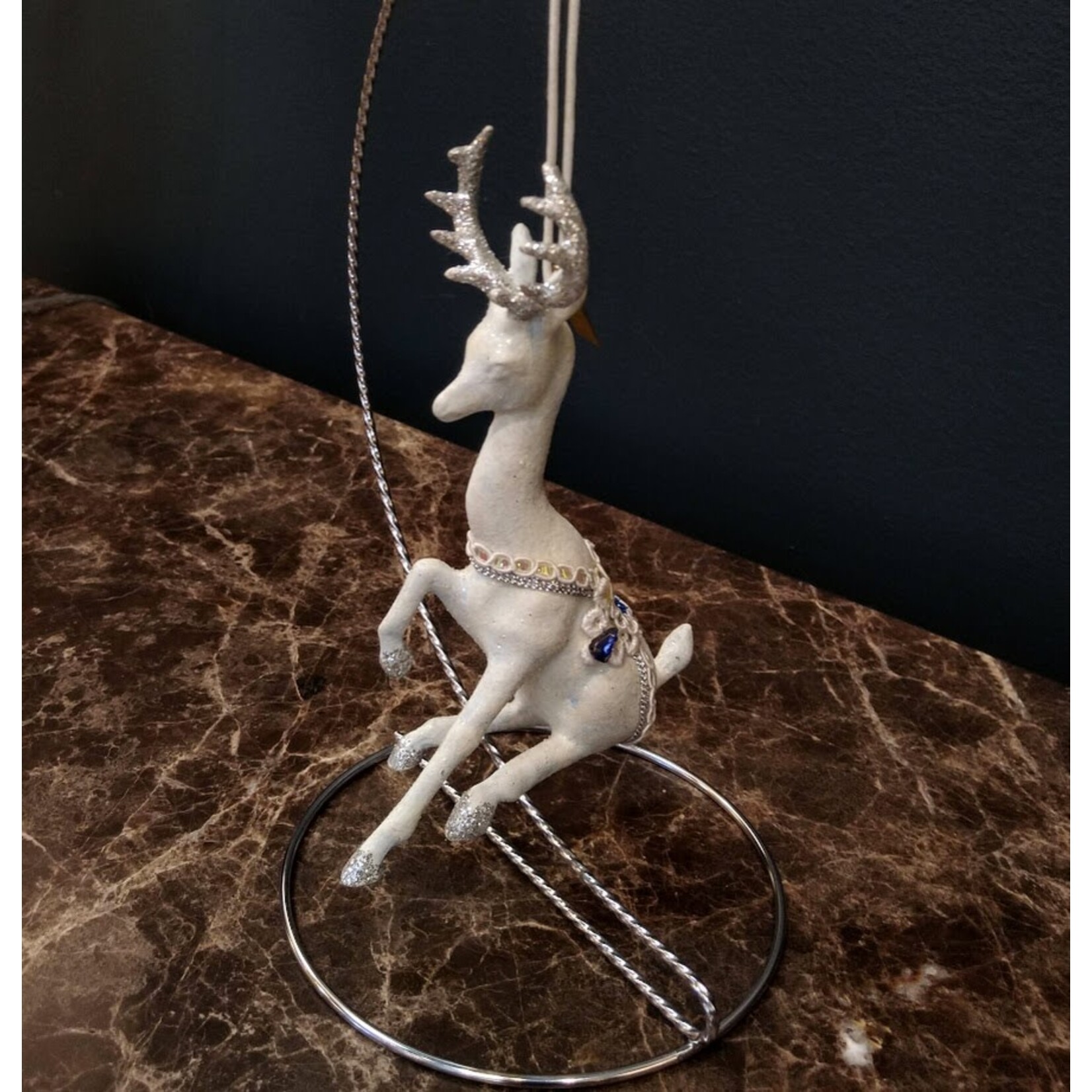 Katherine's Collection Azure Light Blue Reindeer Ornament