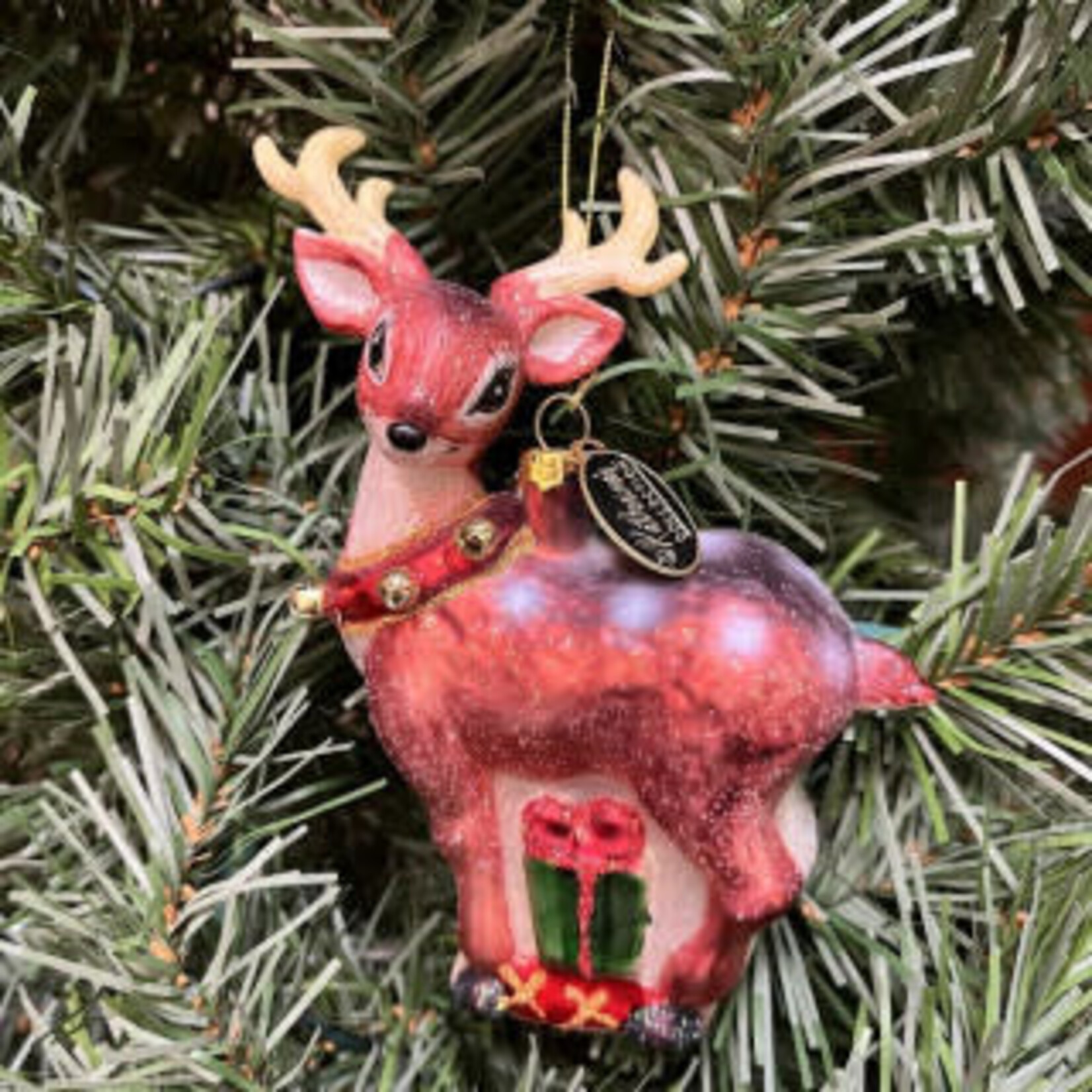 Katherine's Collection Retro Reindeer Glass Ornament