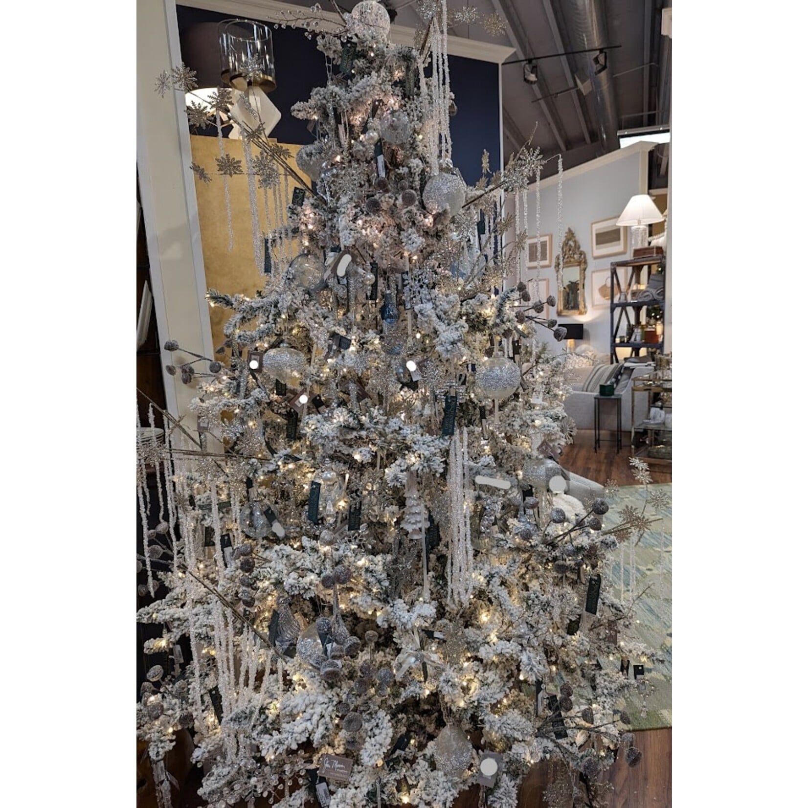 Sherri's Designs Tree Star Dove White Glitter Ornament