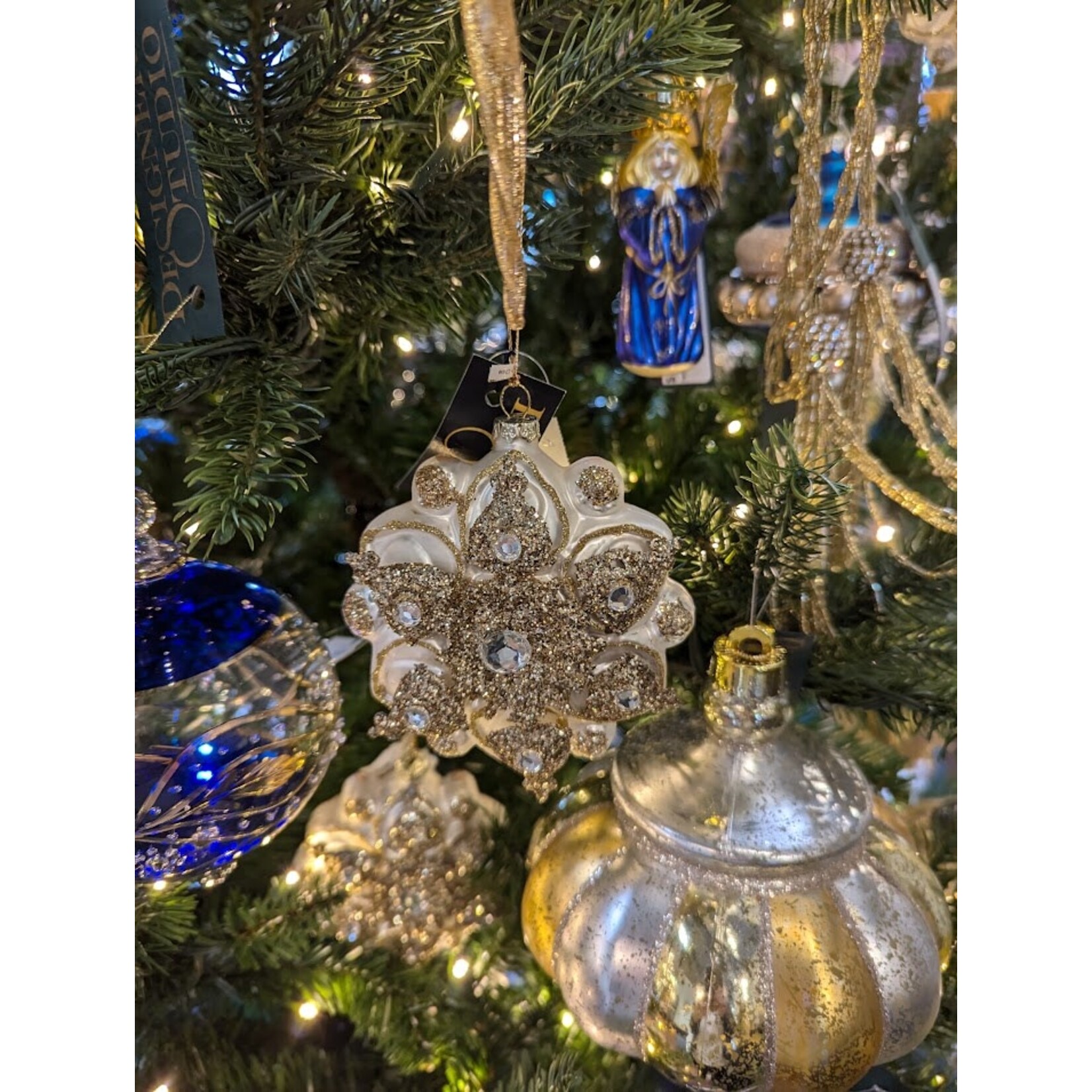 Katherine's Collection Jeweled Applique Gold Star Ornament