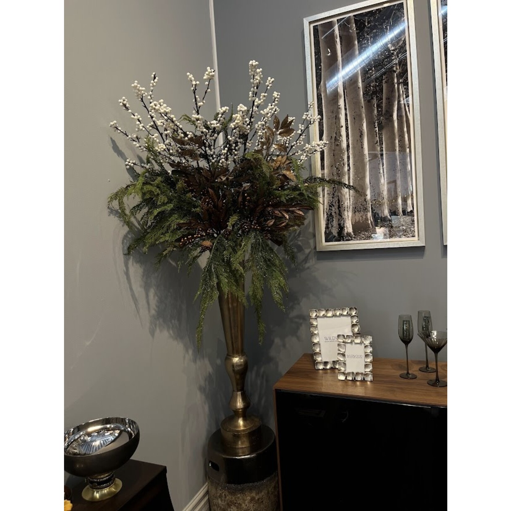 Winward Floral & Seasonal Decor Bronze Long Vase 40"