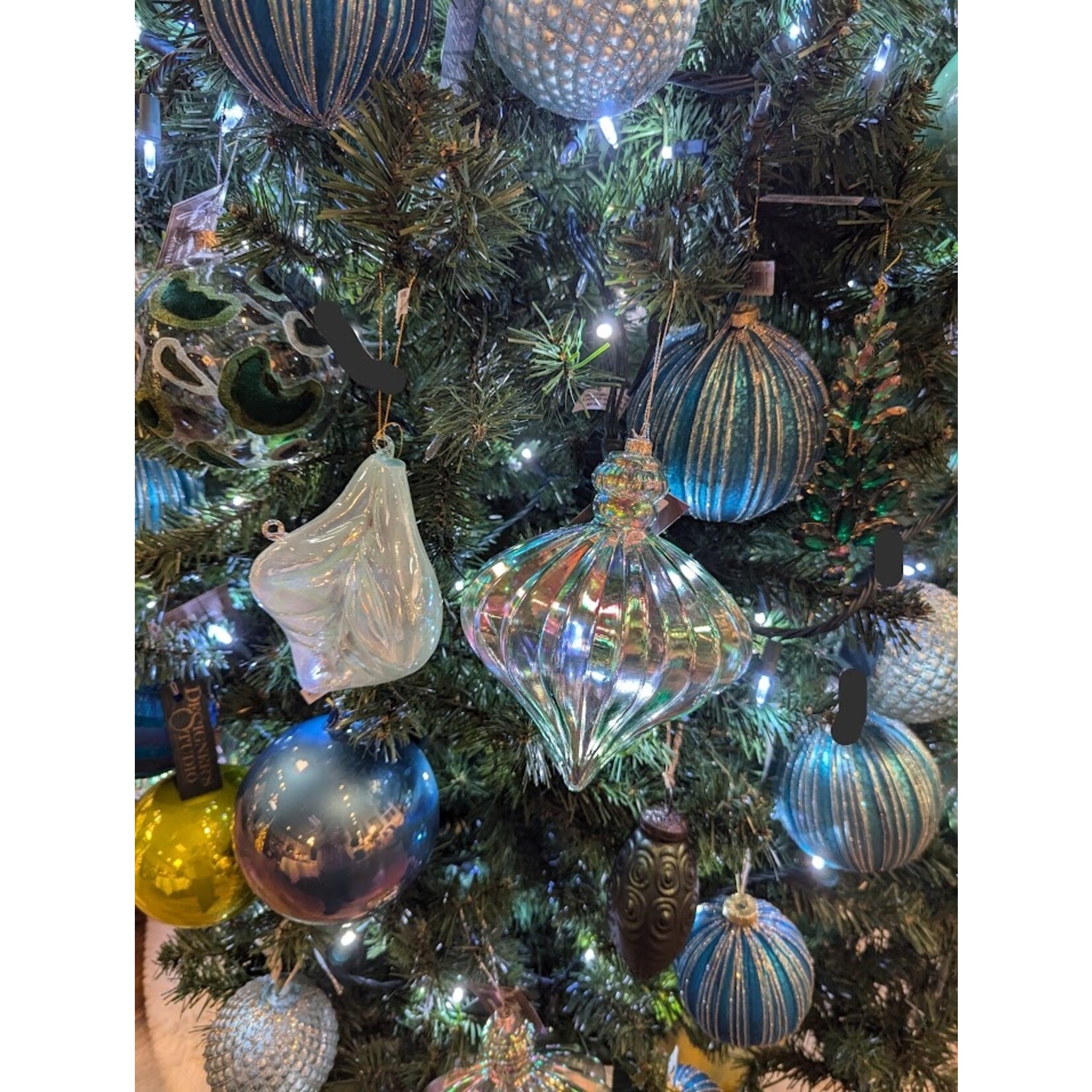 Katherine's Collection Glass Blue Pearlized Ball Ornament