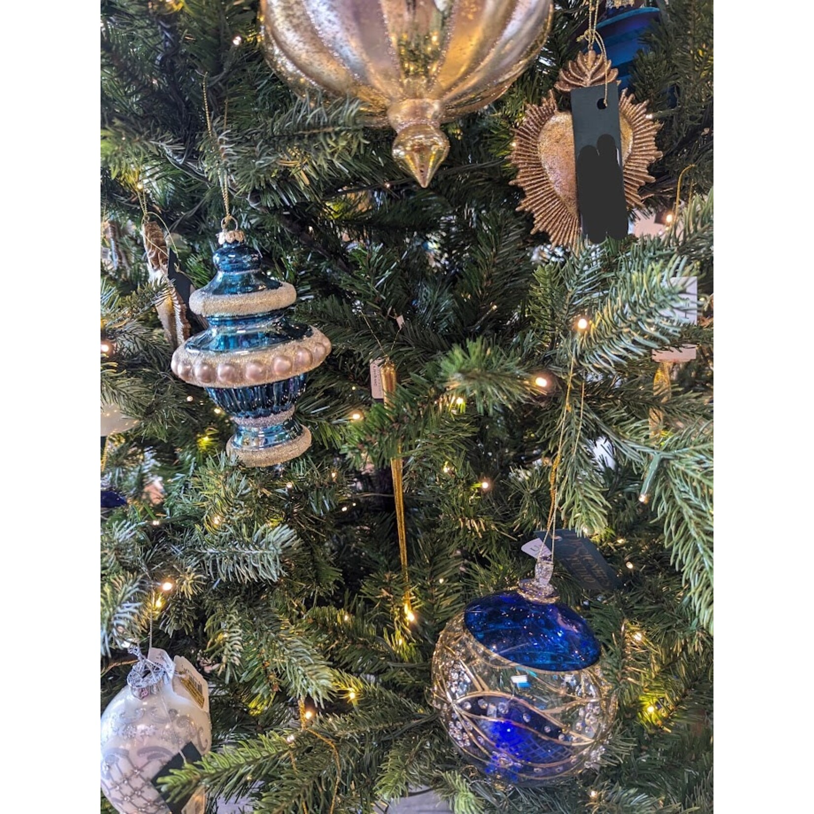 Shishi LLC Glass Icicle Gold Leaf Large Ornament 10"
