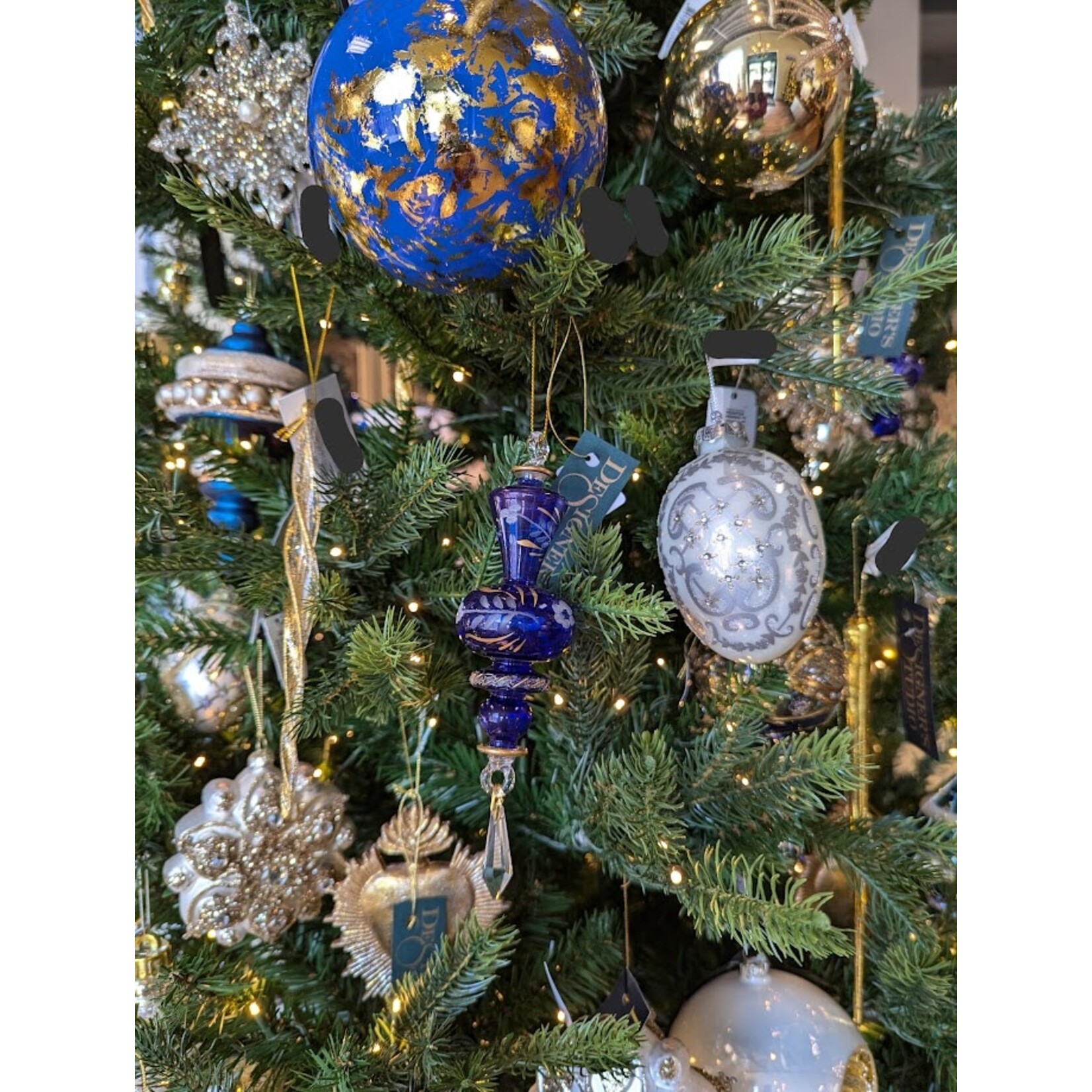 Shishi LLC Glass Whirl Leaf Gold Ornament