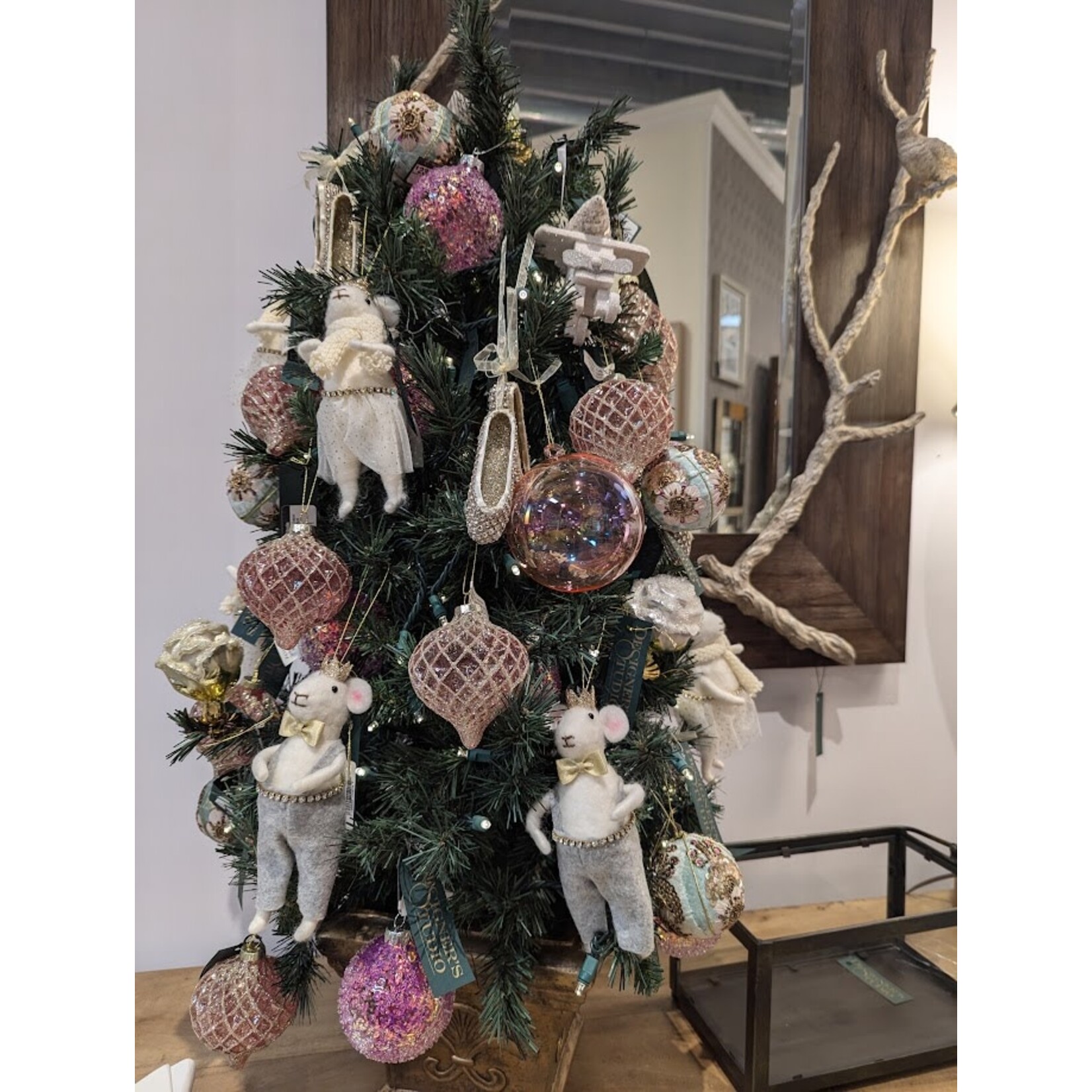 Katherine's Collection Glass Iridescent Pink Ball Ornament