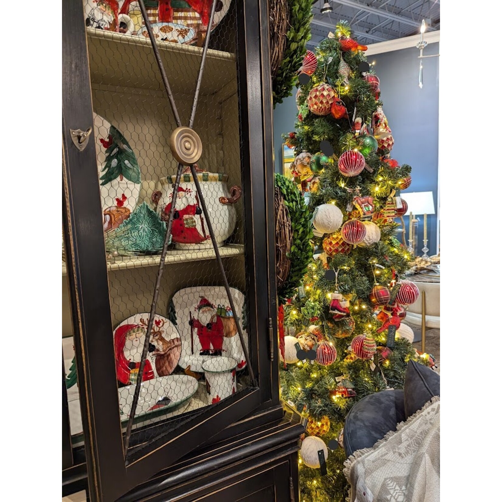 Shishi LLC Glass Ball Green & Red Holly Deco Ornament