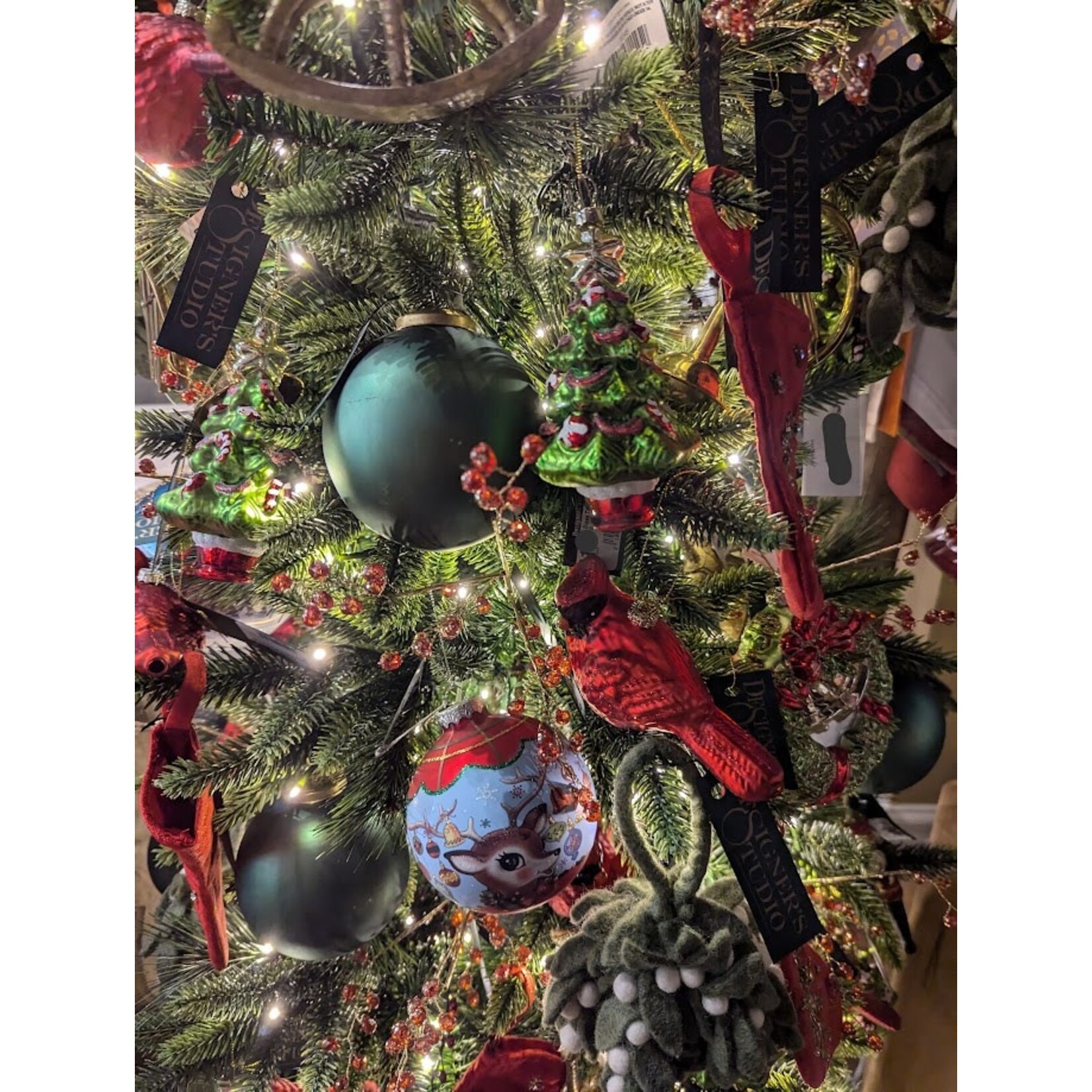 Shishi LLC Glass Green Christmas Tree with Candy Canes Ornament