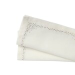 Kim Seybert Pin Dot Napkin in White Gold Silver