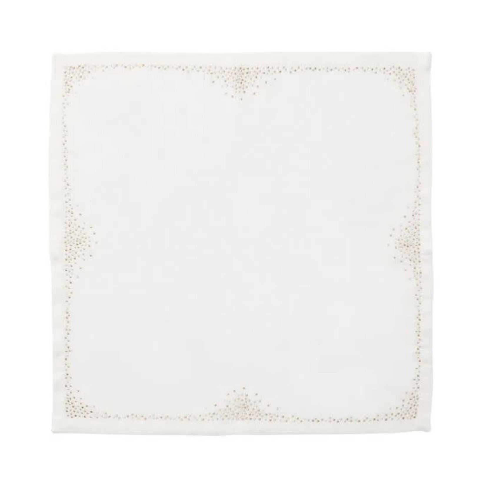 Kim Seybert Pin Dot Napkin in White Gold Silver