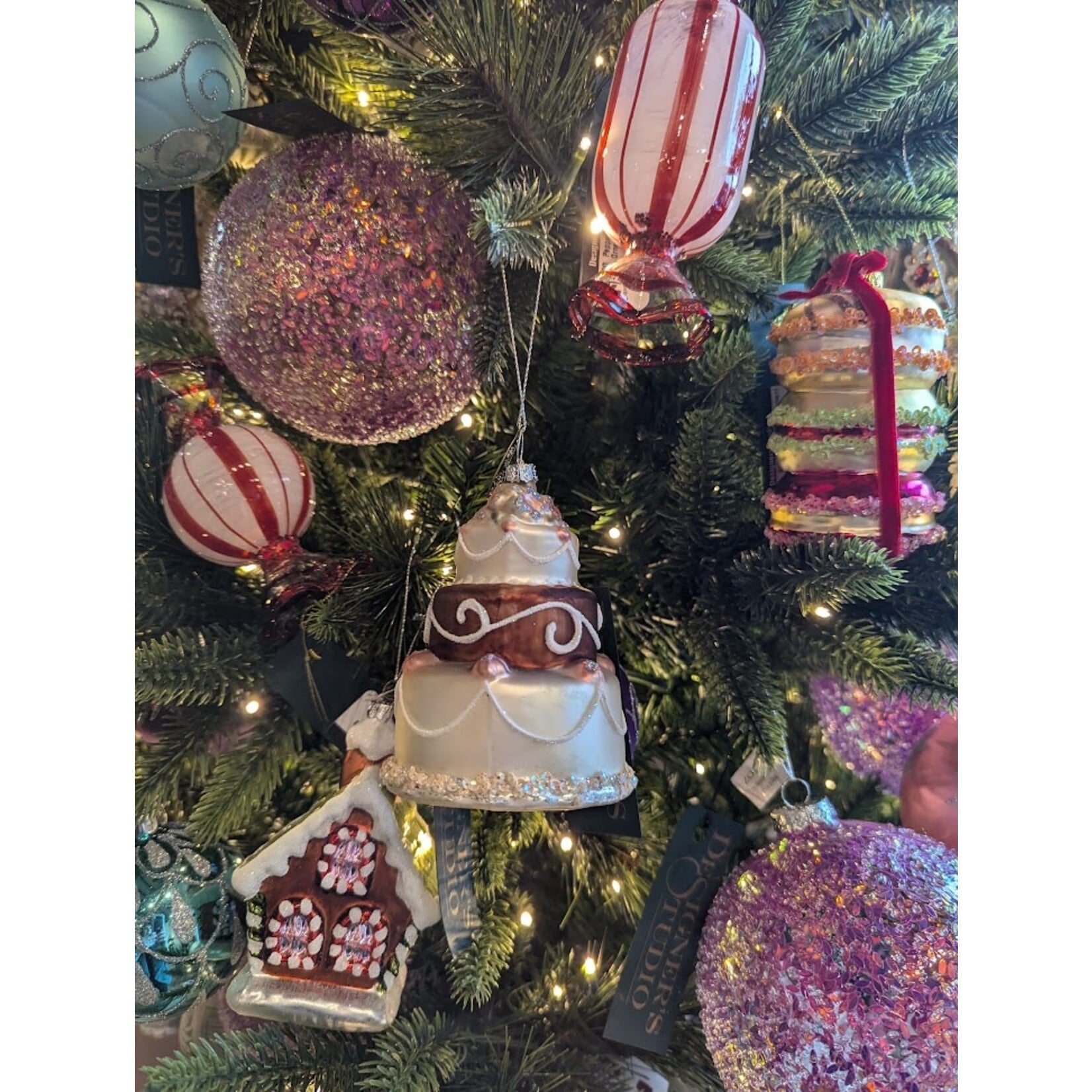 Shishi LLC Glass Sequin Macarons Ornament 4.5"