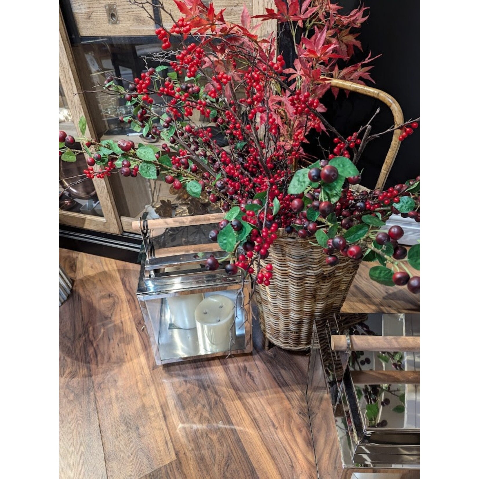 Napa Home and Garden Ilex Red Berry Branch