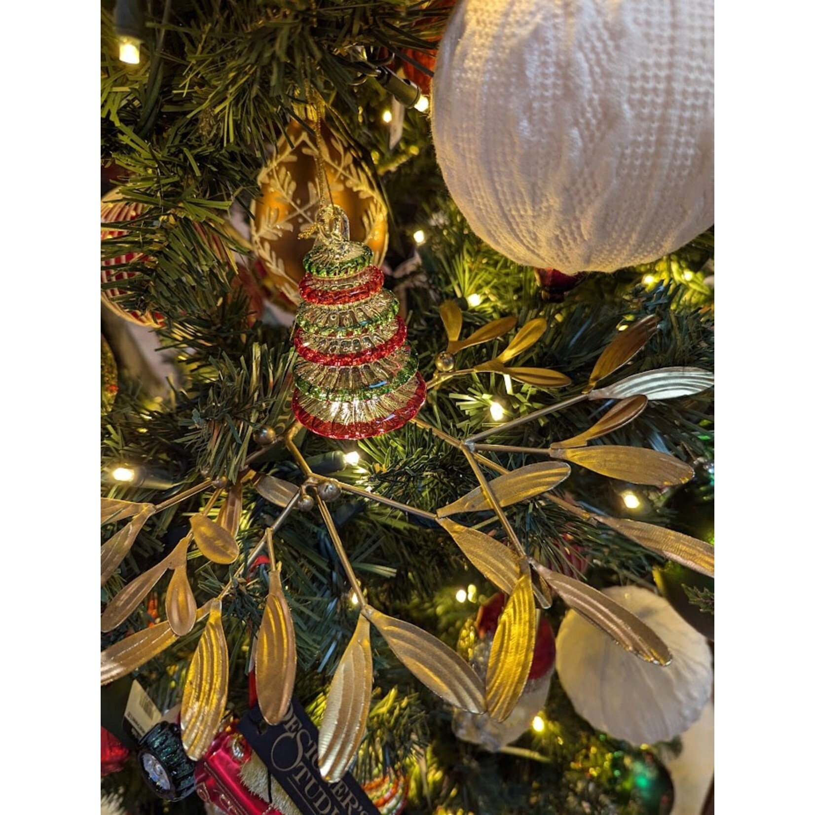Shishi LLC Mistletoe Decor Gold Metal Ornament