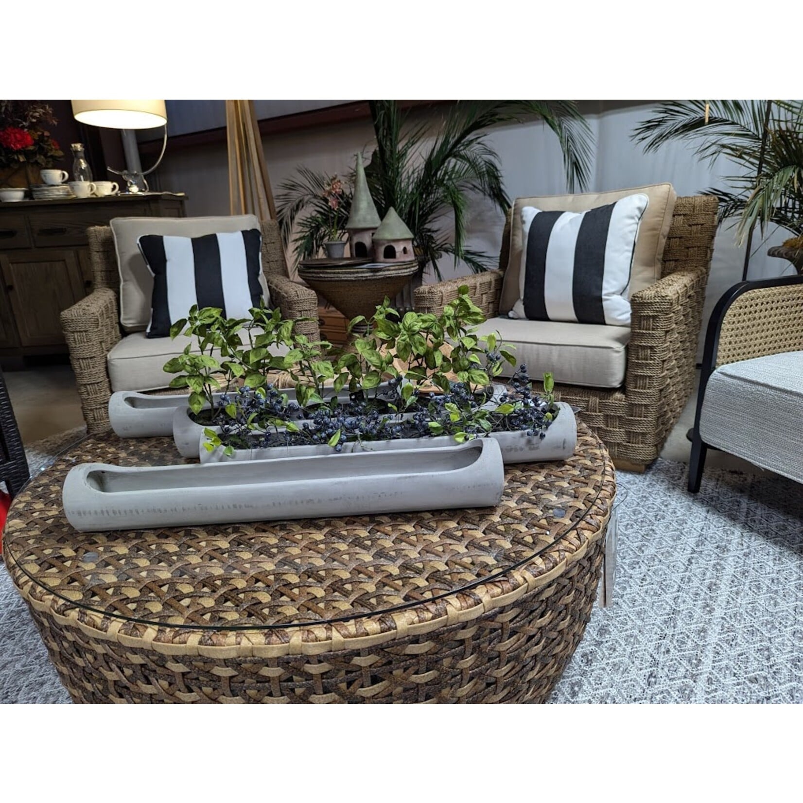 Napa Home and Garden Gray Concrete Pipe Cachepot 23.5" x 4"