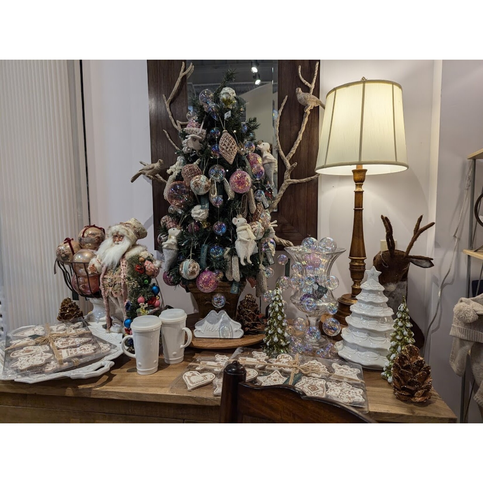 Juliska Christmas Tree Cookie Jar Whitewash