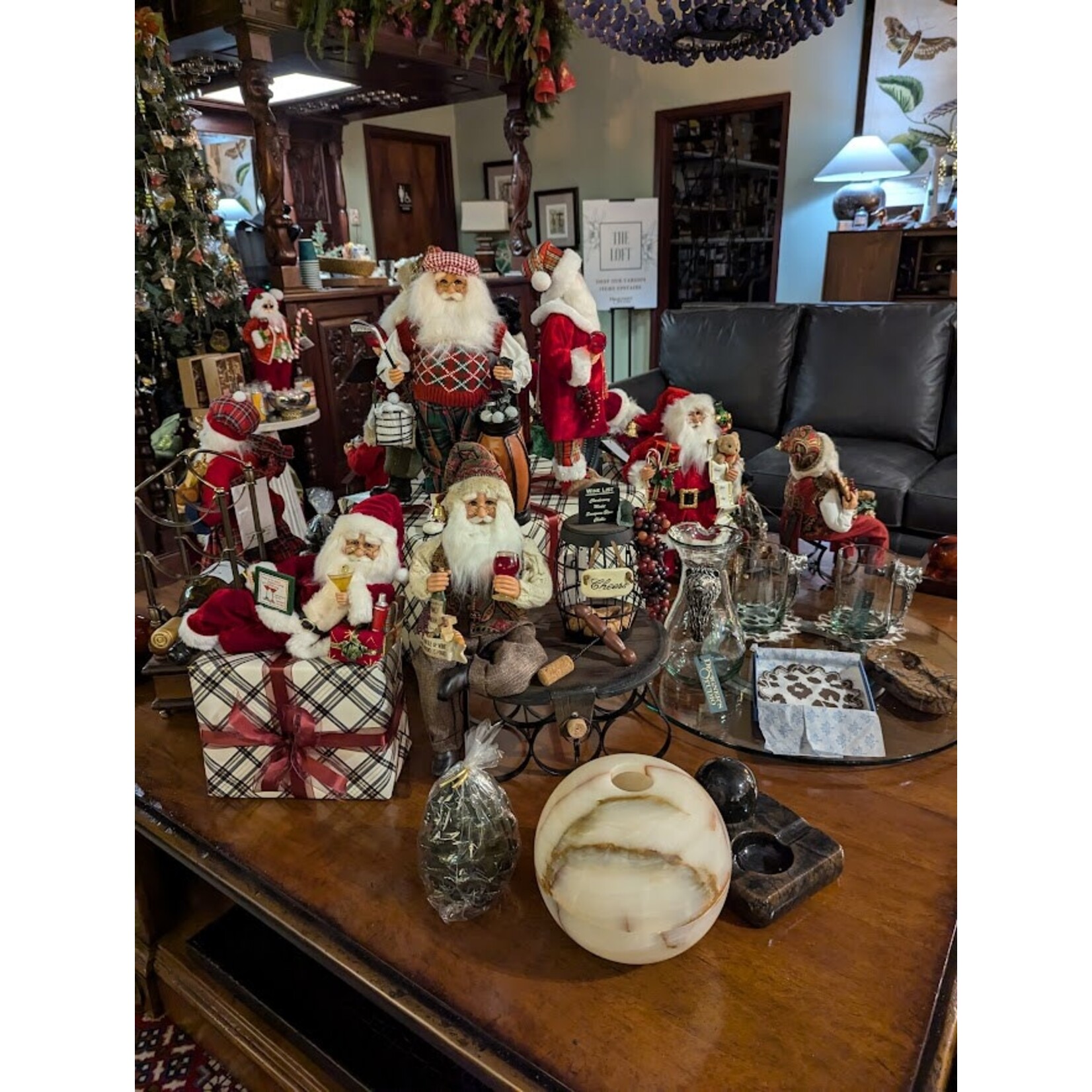 Karen Didion Originals 5 Bottle Wine Holder Santa