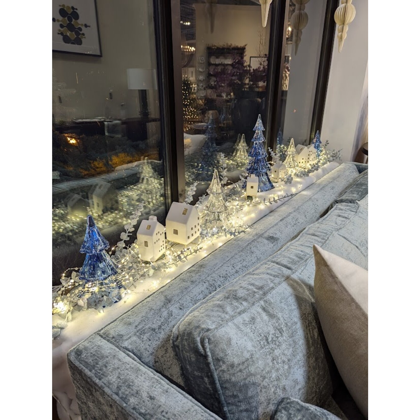 Zodax LED Ceramic House on Gold Metal Base Large
