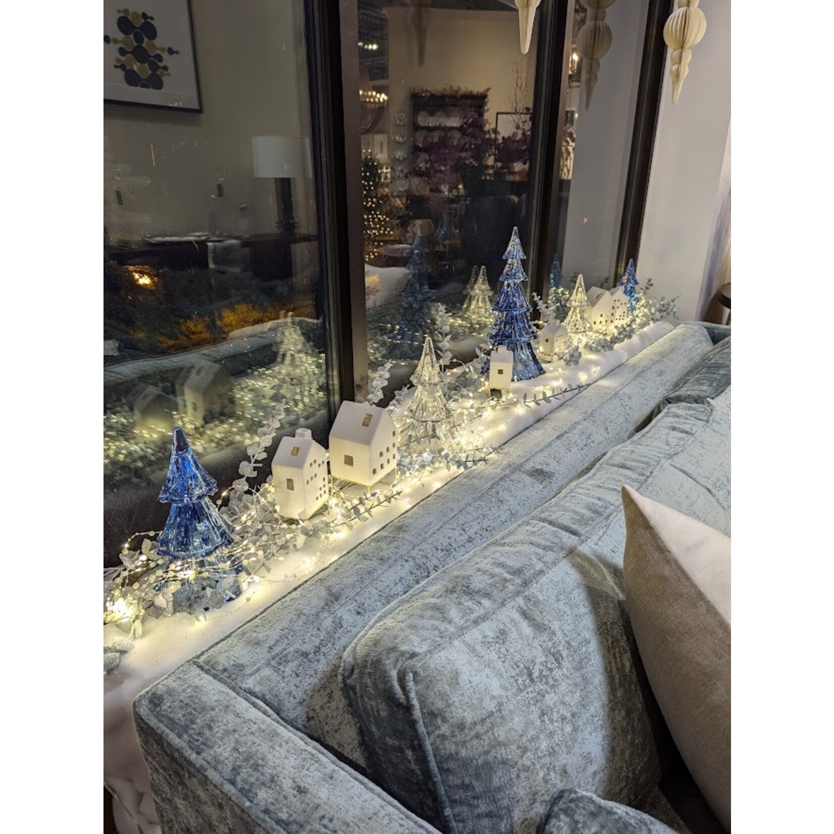 Zodax LED Ceramic House on Gold Metal Base Medium