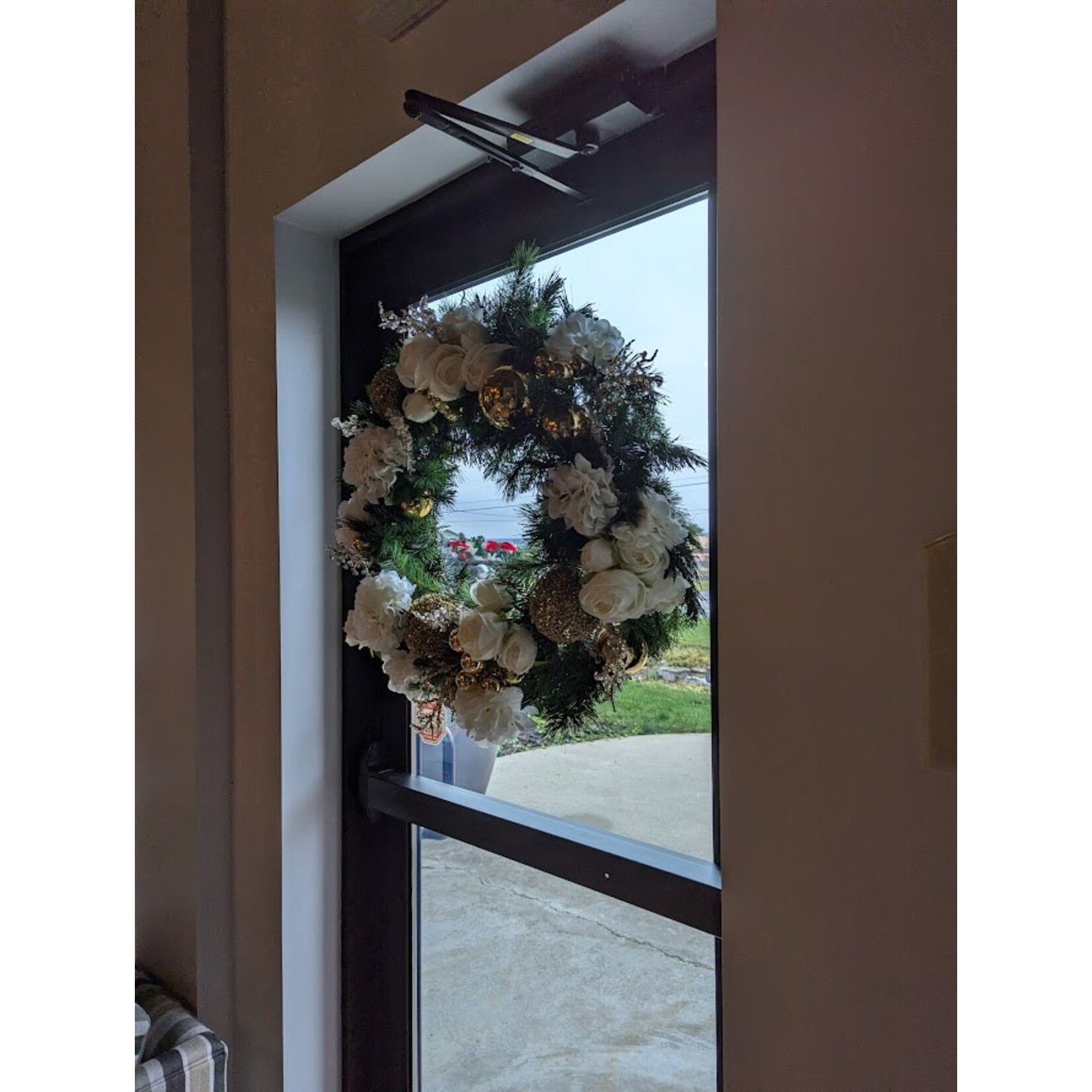 The Ivy Guild White Ivory Rose Hydrangea Wreath