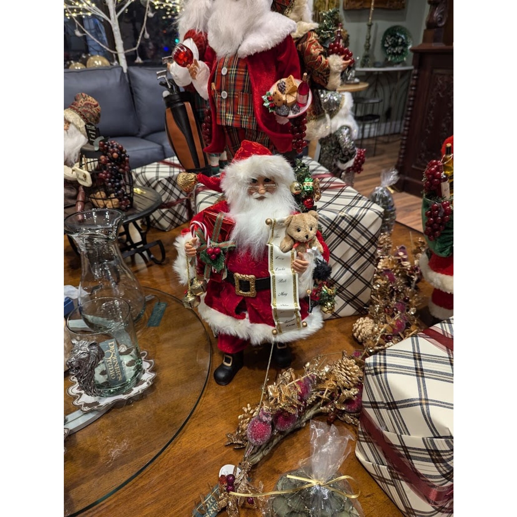 Karen Didion Originals Lighted Good Tidings Santa