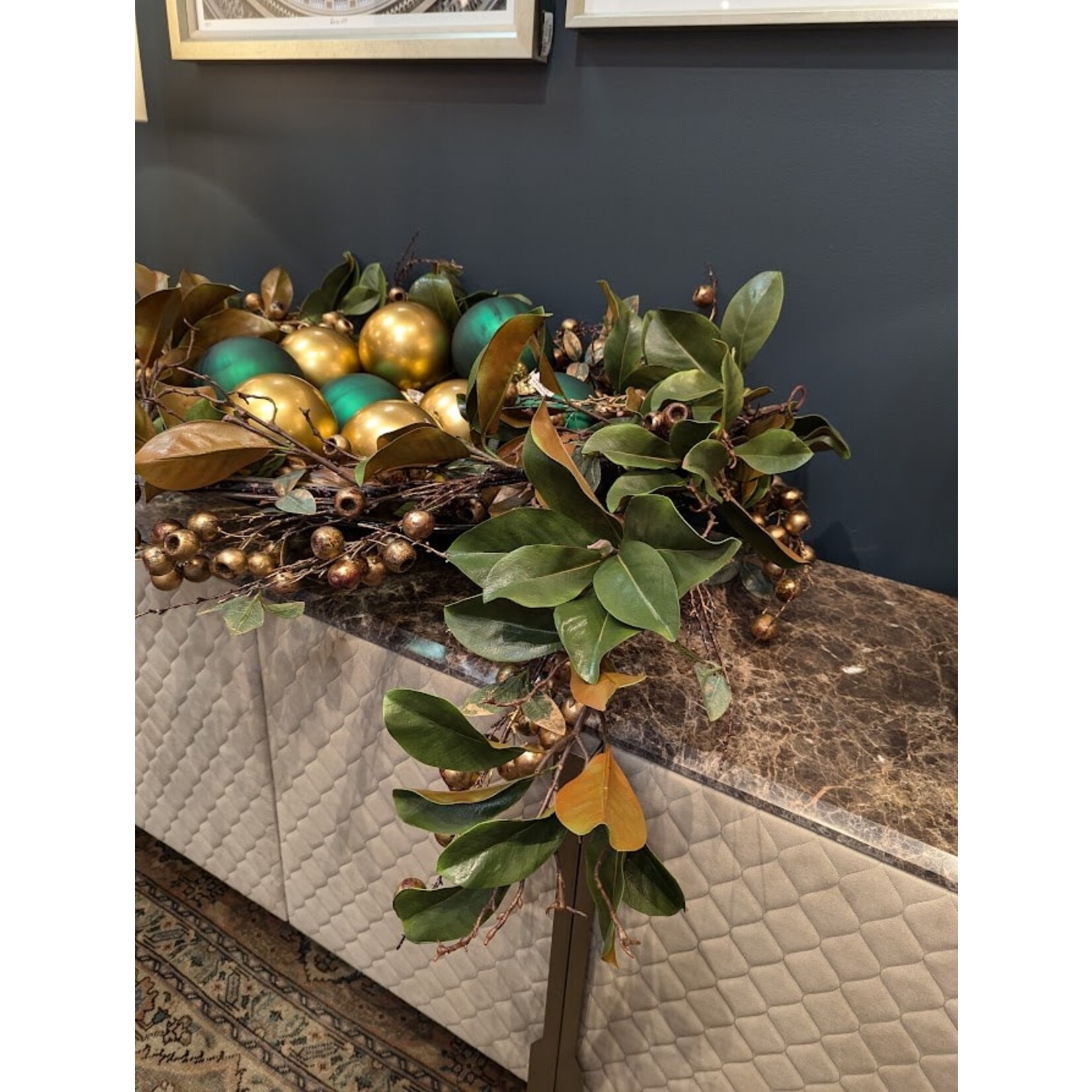 Winward Floral & Seasonal Decor Faux Golden & Green Mix Foliage Garland 5'