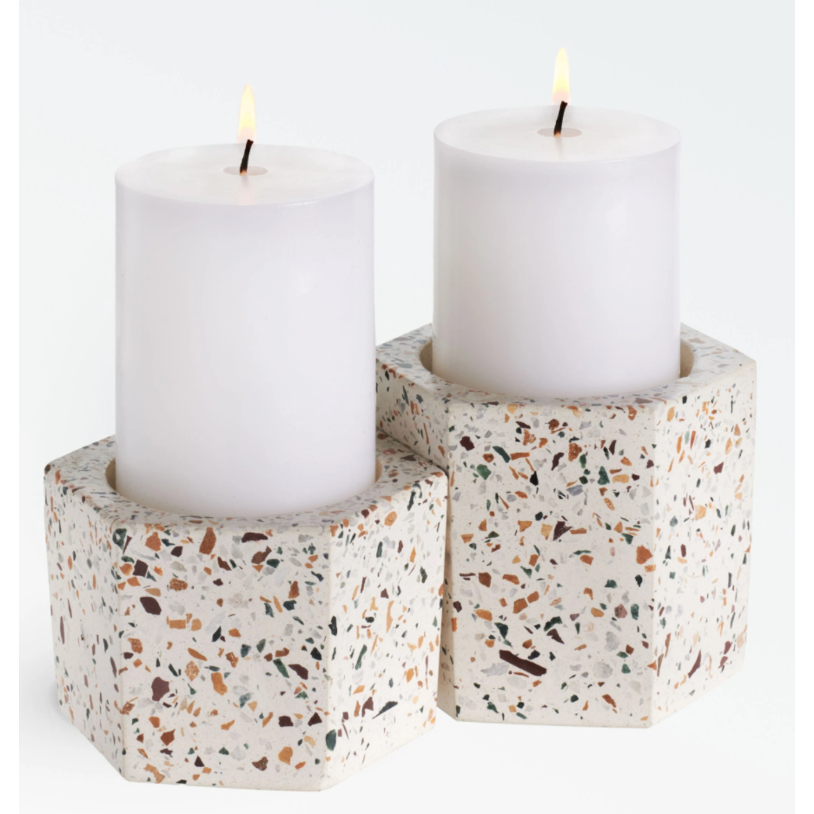 Texxture Terrazza Cement Hex Candleholder Planter