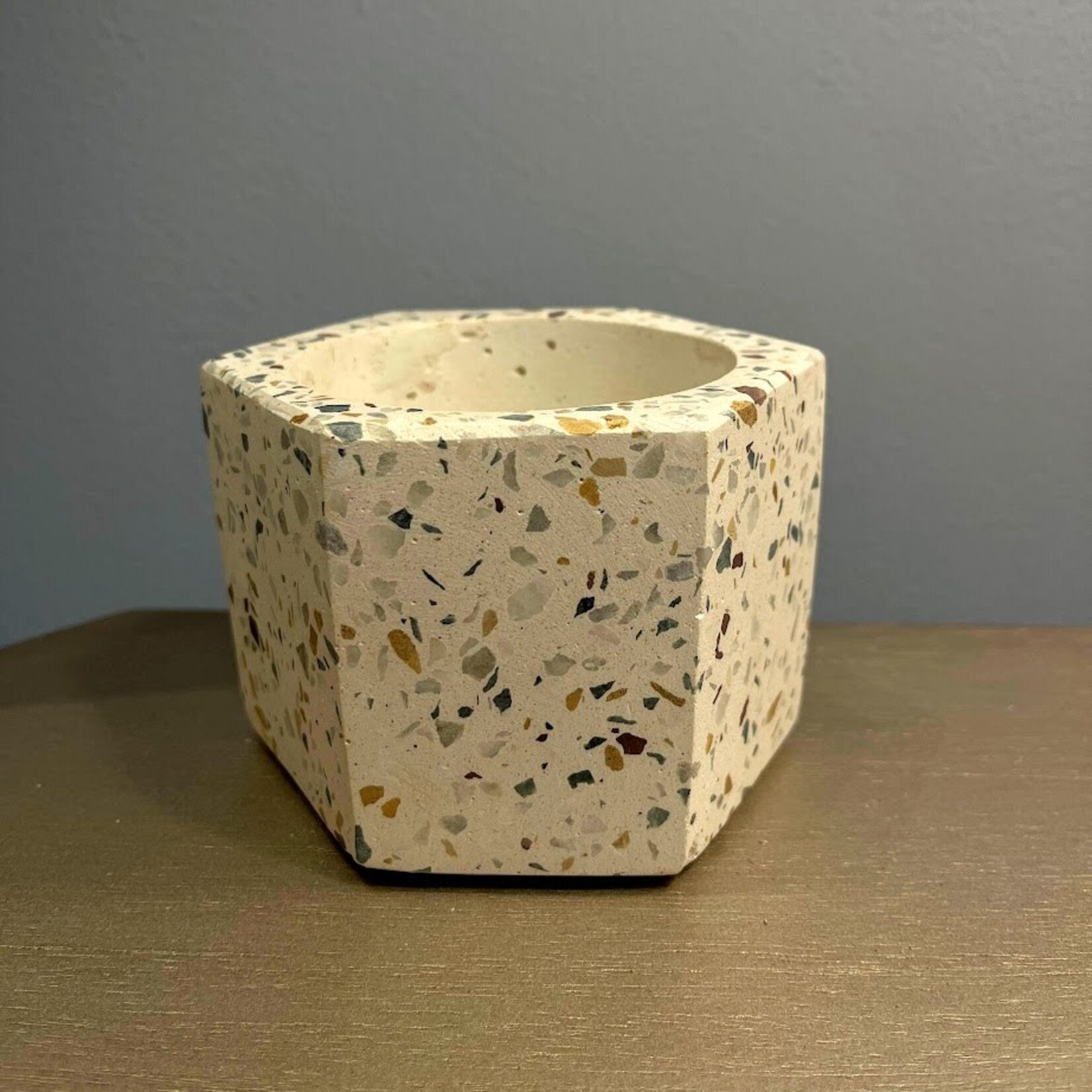 Texxture Terrazza Cement Hex Candleholder Planter