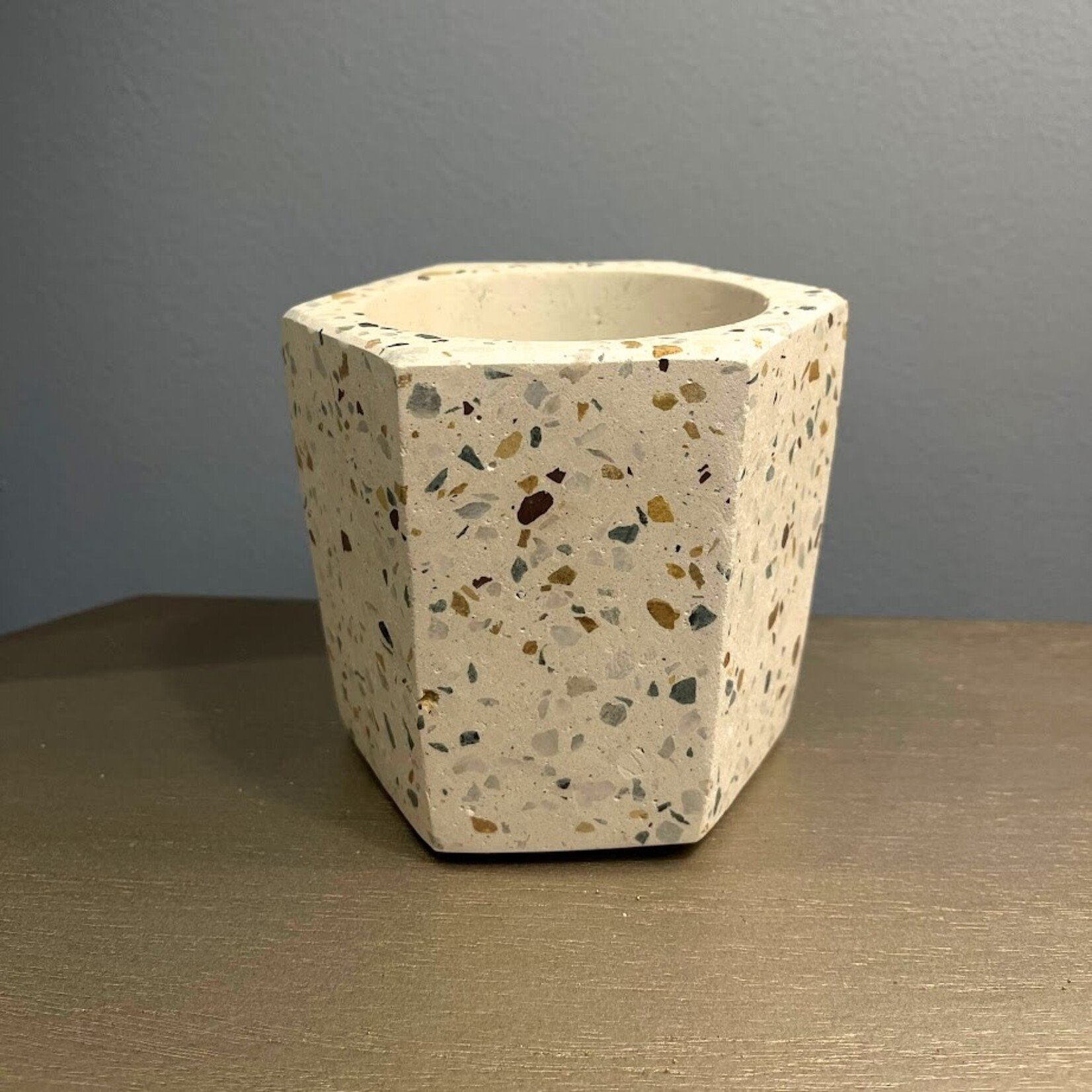 Texxture Terrazza Cement Hex Candleholder Planter