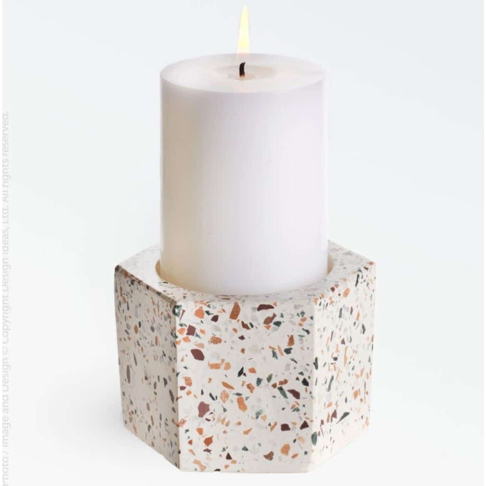 Texxture Terrazza Cement Hex Candleholder Planter