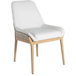 Summer Classics Palma Vinyl Natural Linen Wicker Outdoor Side Chair