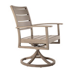 Summer Classics Charleston Swivel Rocking Arm Chair Oyster with Wisteria Ivy Cushion