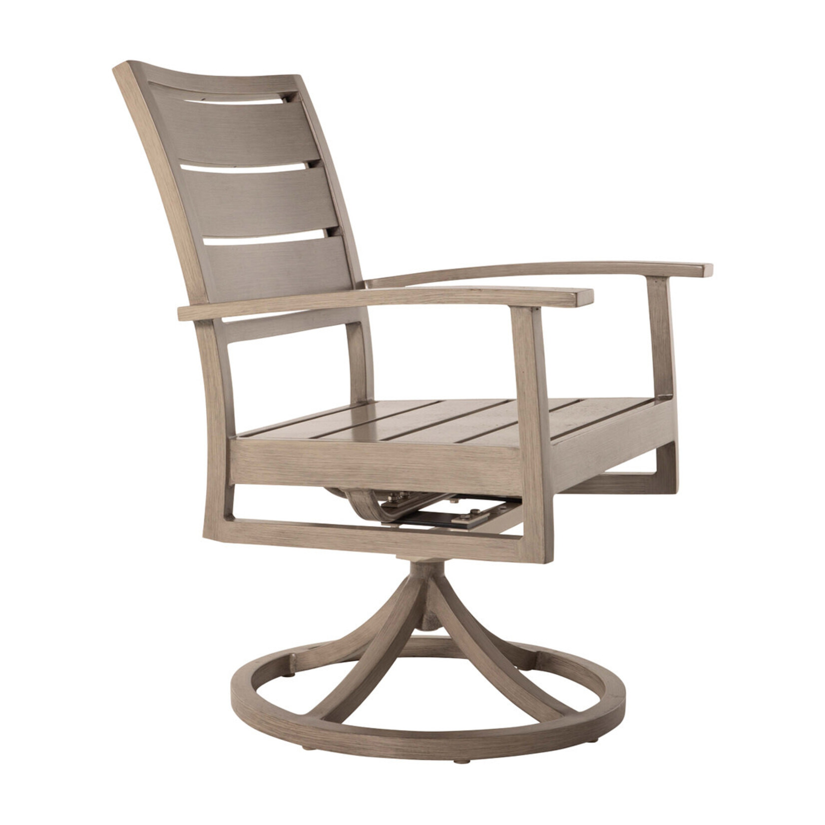 Summer Classics Charleston Swivel Rocking Arm Chair Oyster with Wisteria Ivy Cushion