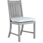 Summer Classics Club Croquet Aluminum Side Chair Oyster with Wisteria Ivy Cushion
