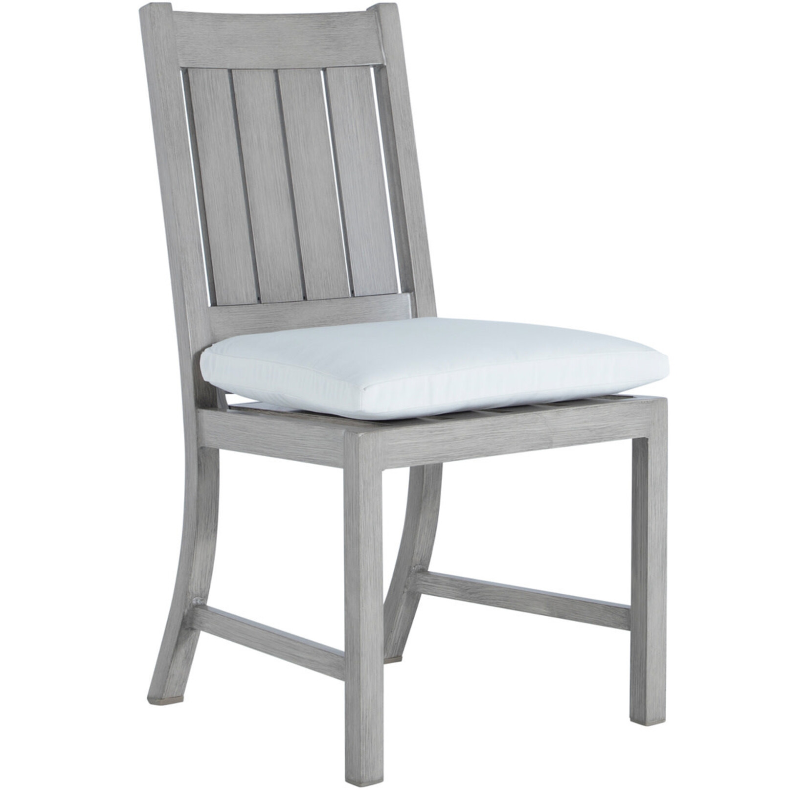 Summer Classics Club Croquet Aluminum Side Chair Oyster with Wisteria Ivy Cushion