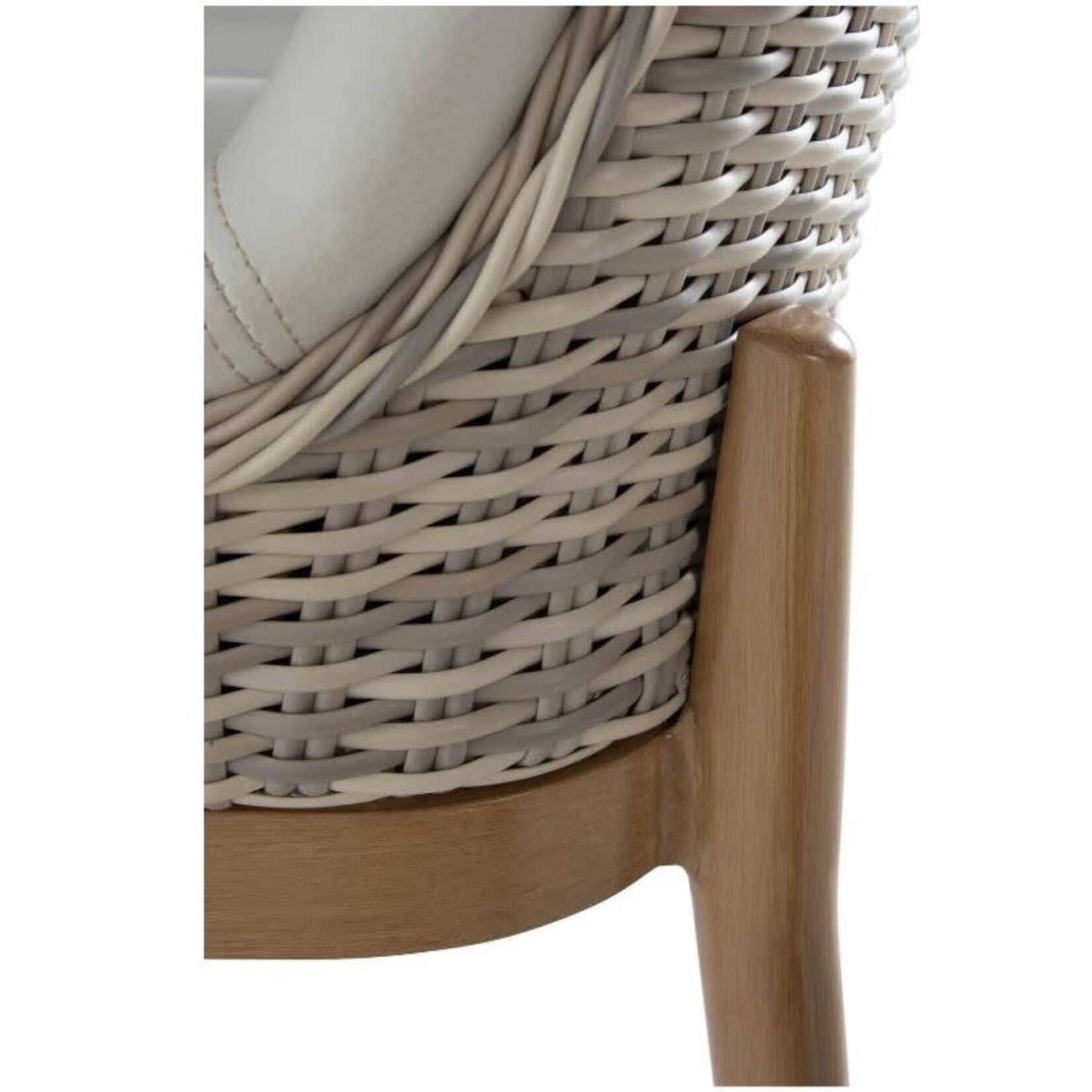 Summer Classics Palma Vinyl Natural Linen Wicker Outdoor Side Chair