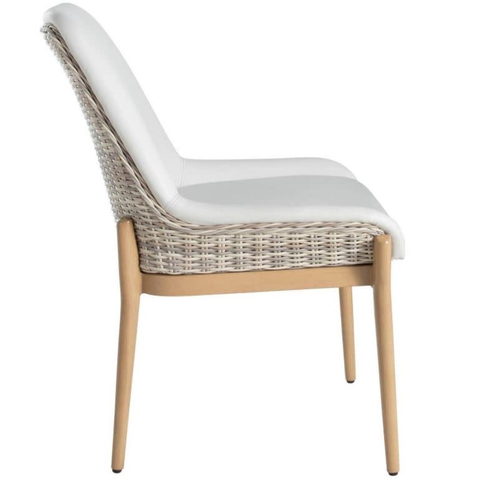 Summer Classics Palma Vinyl Natural Linen Wicker Outdoor Side Chair