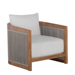 Summer Classics Avalon Natural Rope Teak Lounge Chair & Glenn Snow Cushion
