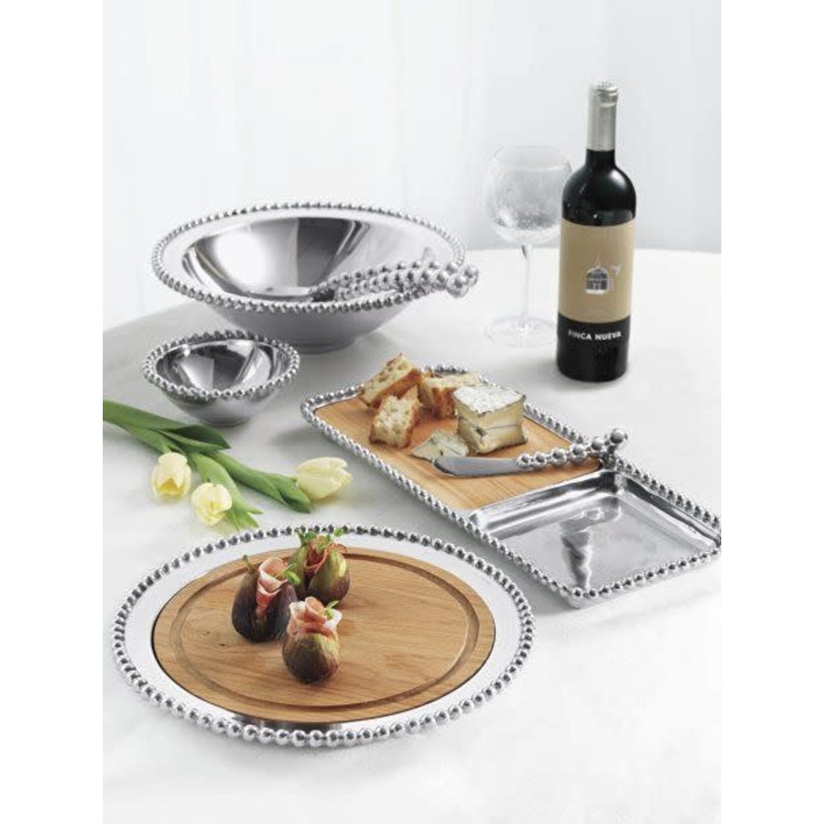 Mariposa Pearled Cheese & Cracker Server