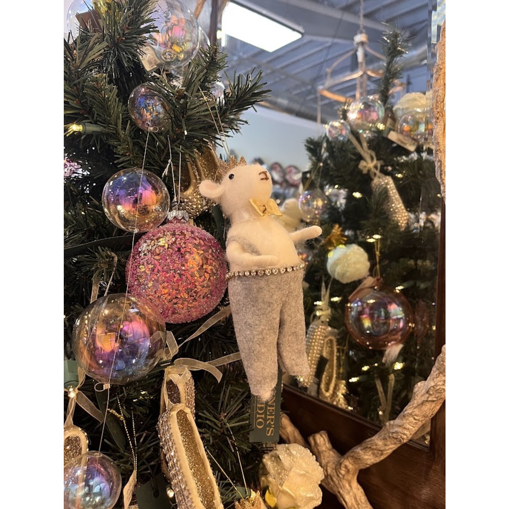 RAZ Imports Crowned Mouse Ornament 6.75"