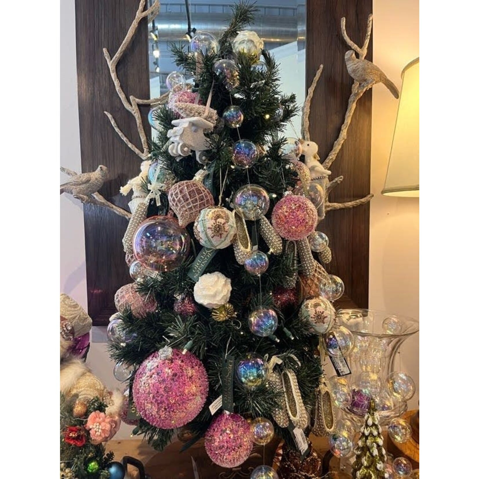 Sherri's Designs Airplane with Tree Dove White Glitter Ornament
