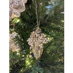 Winward Floral & Seasonal Decor Beaded Etched Glass Finial Ornament 4"
