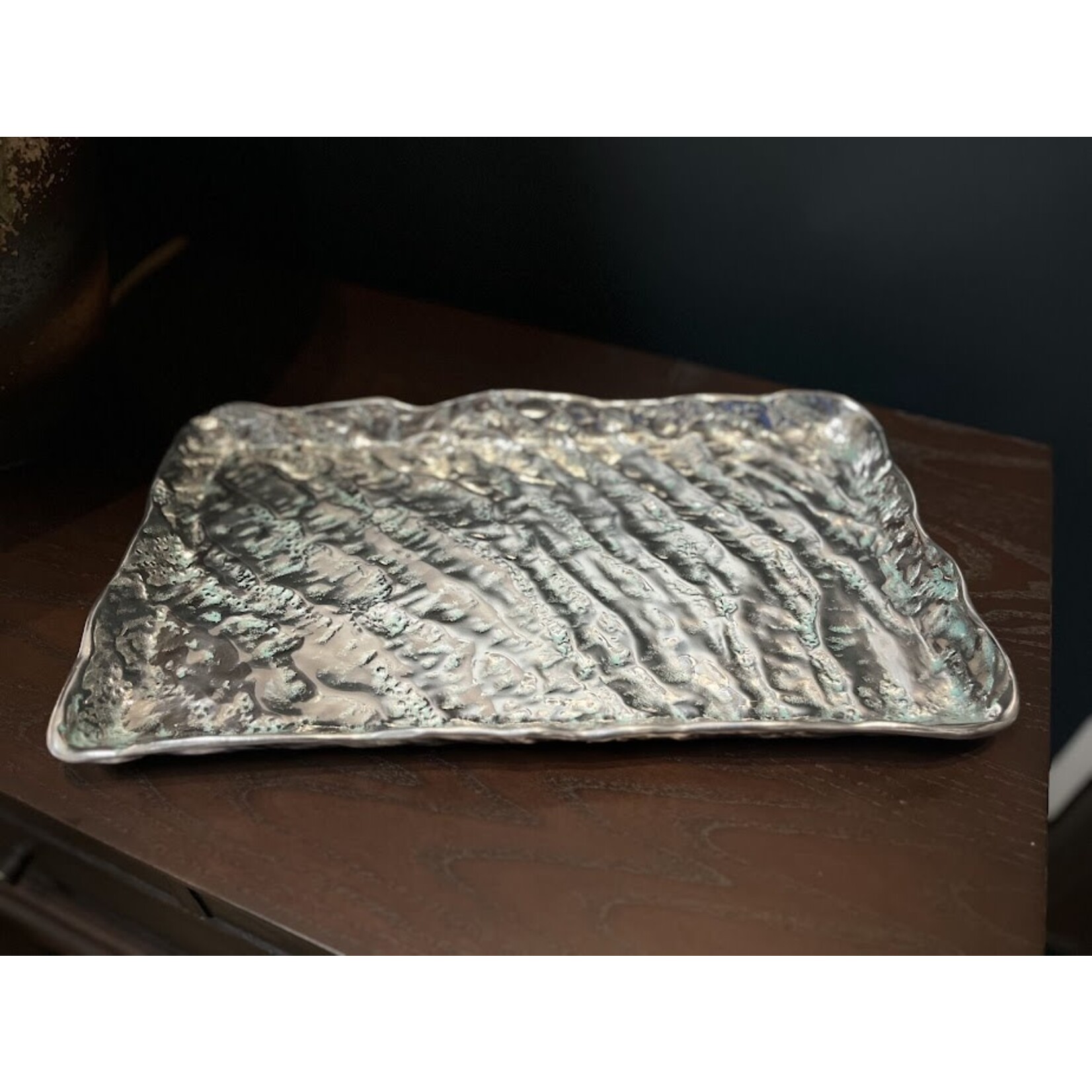 Mariposa Rectangle Wave Platter Aqua