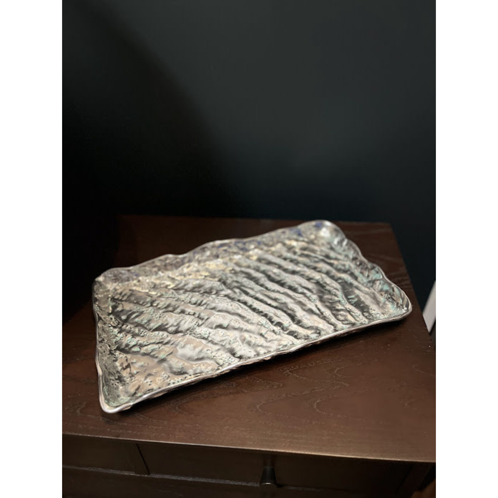 Mariposa Rectangle Wave Platter Aqua