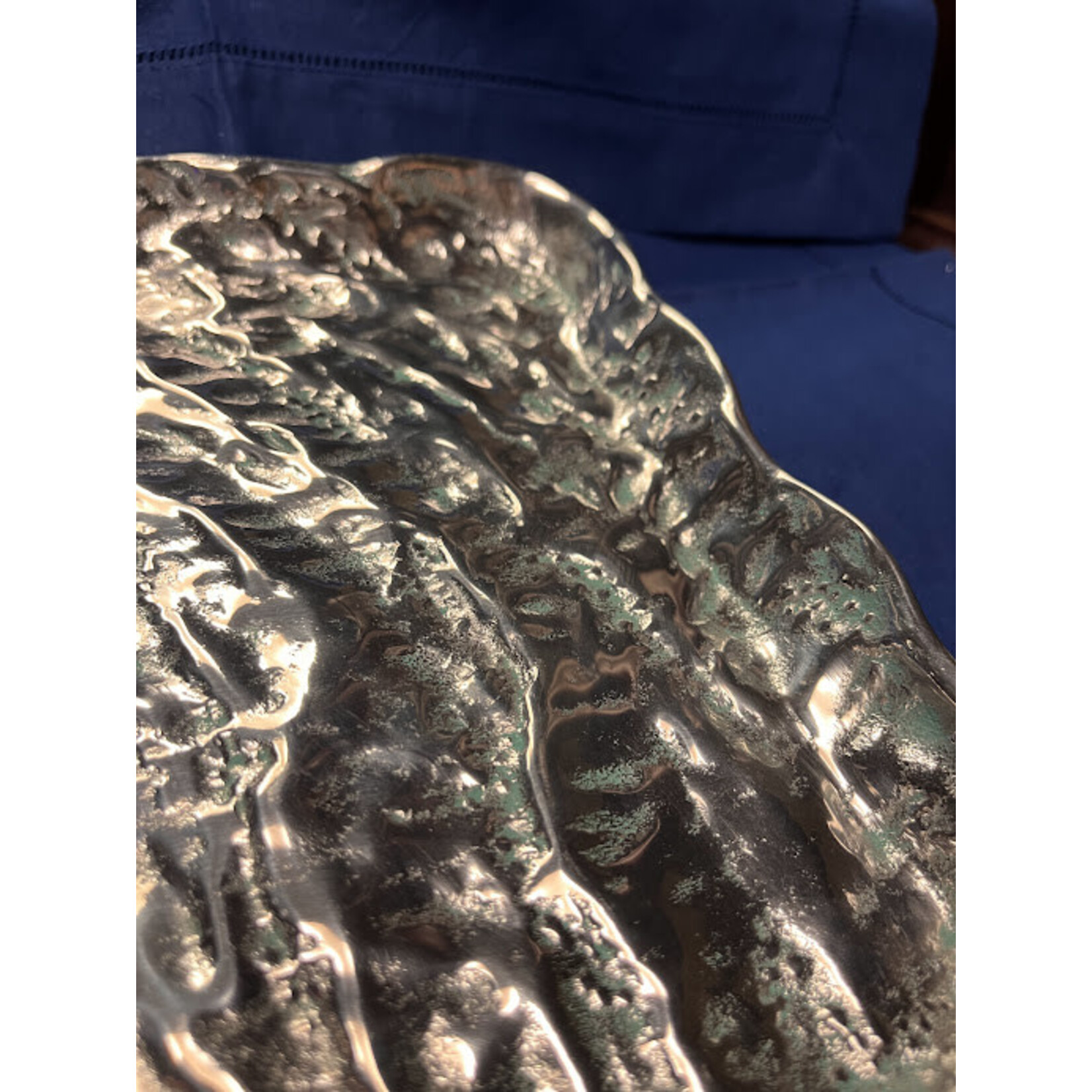 Mariposa Rectangle Wave Platter Aqua