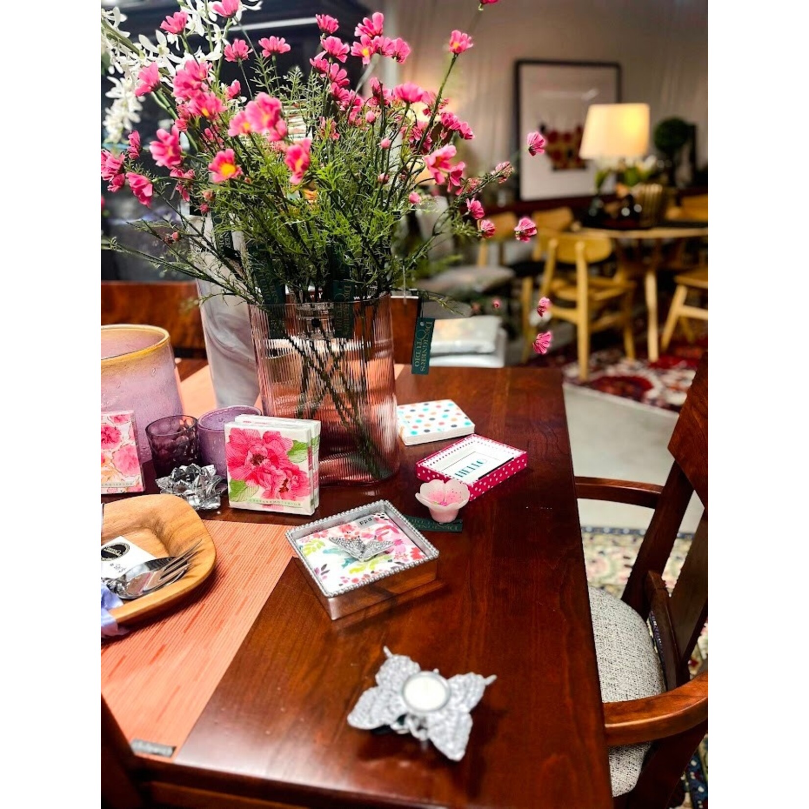 Napa Home and Garden Pink Cosmos Faux Stem 25"