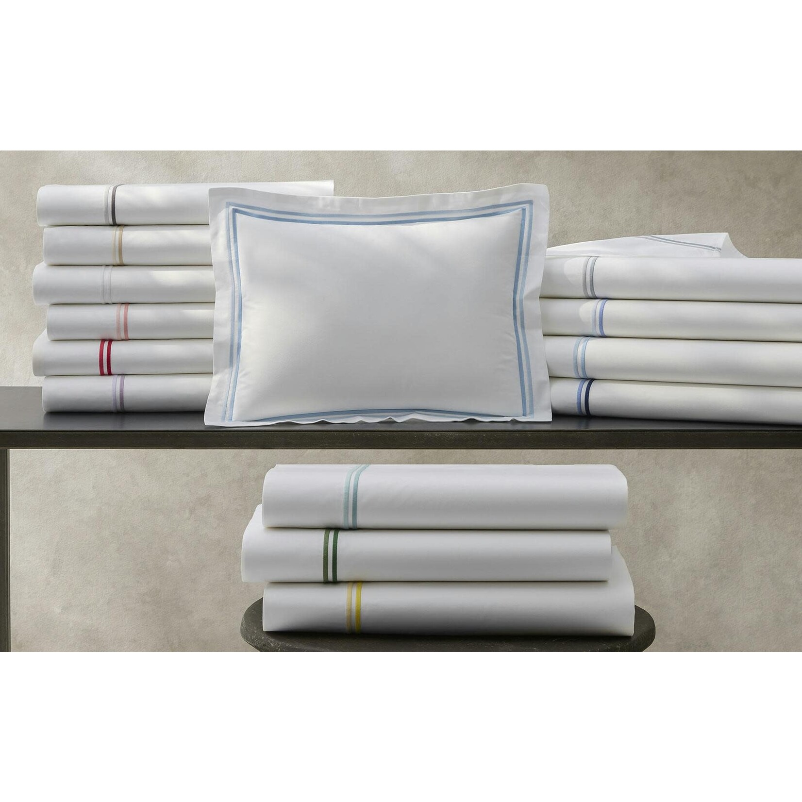 Matouk Essex King Pillowcase Pair Champagne