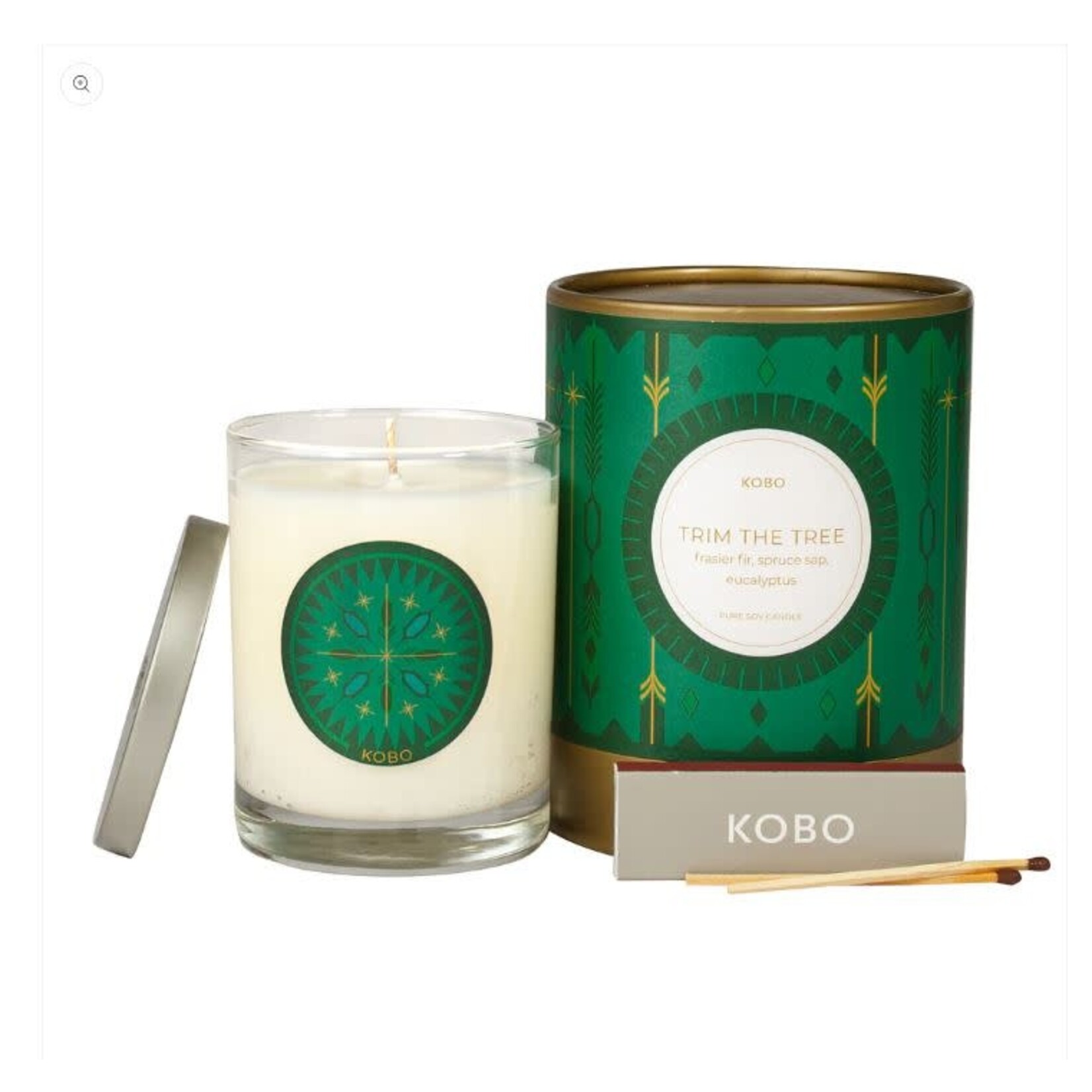 Kobo Trim the Tree Pure Soy Holiday Candle