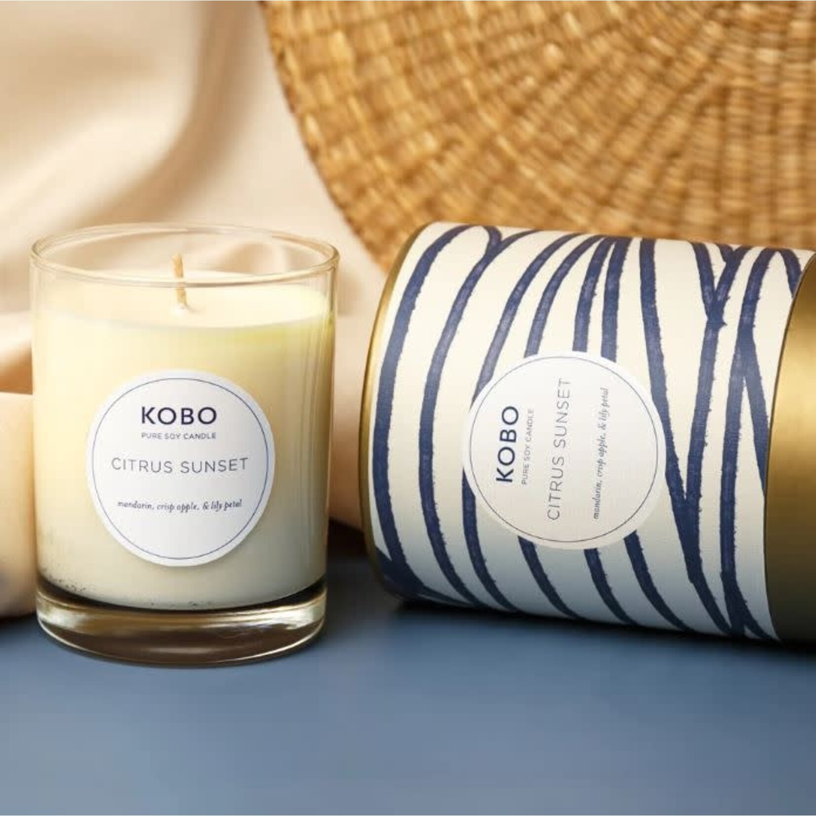 Kobo Citrus Sunset Coastal 11 oz Pure Soy Candle