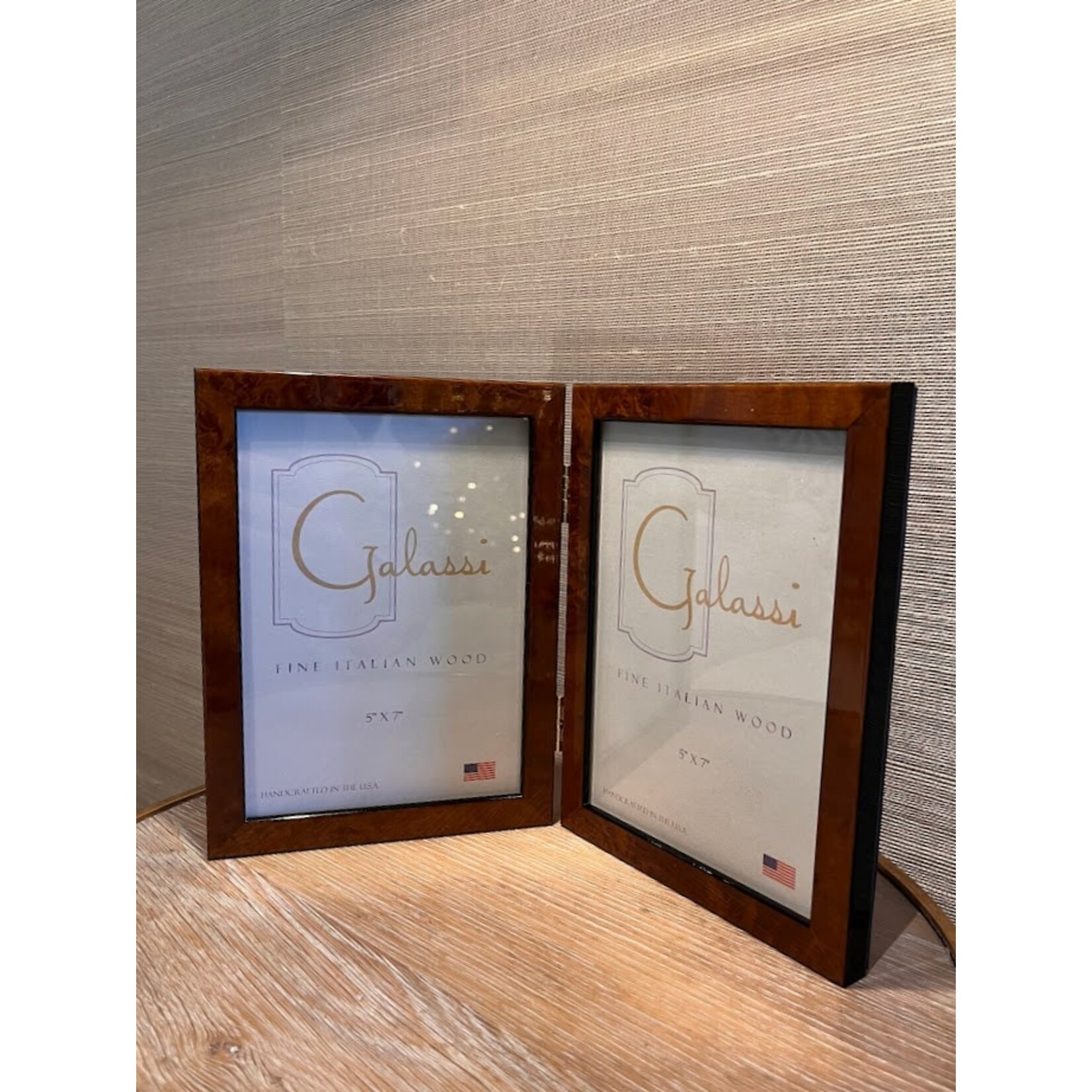 F.G. Galassi Vertical Double Chestnut Burl Photo Frame 5x7