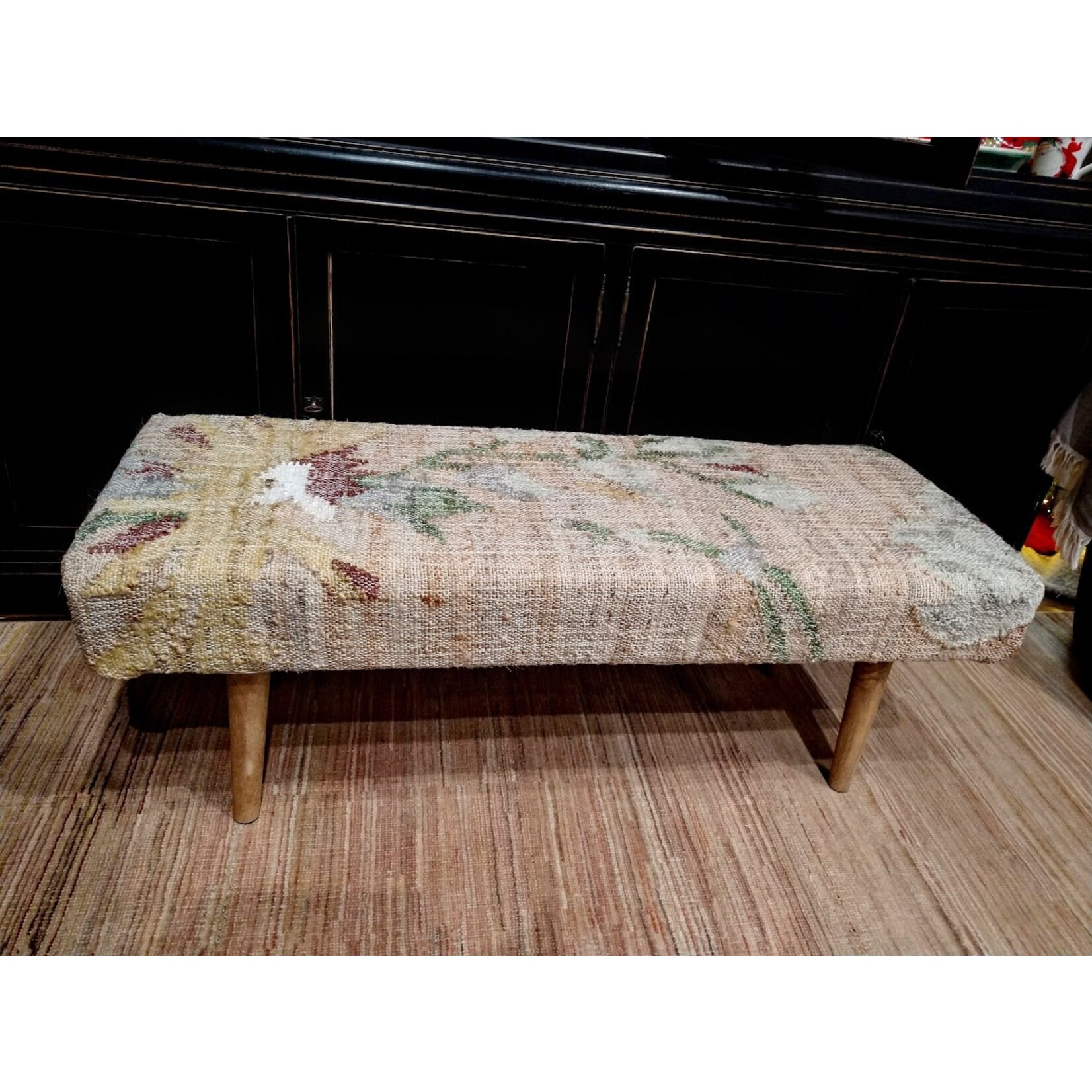 Anaya Elegant Floral Handwoven Bench